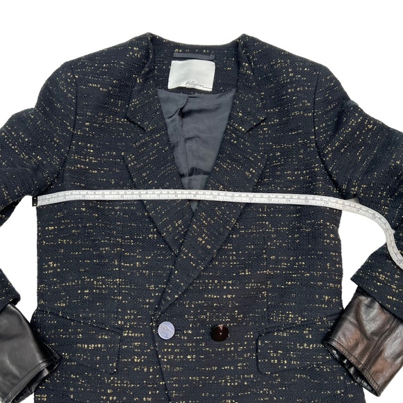 3.1 Phillip Lim Black and Gold Textured Blazer - Picture 10 of 13